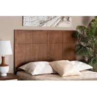 Baxton Studio MG9746-Ash Walnut-HB-Queen Baxton Studio Monroe Modern Transitional and Rustic Ash Walnut Finished Wood Queen Size Headboard